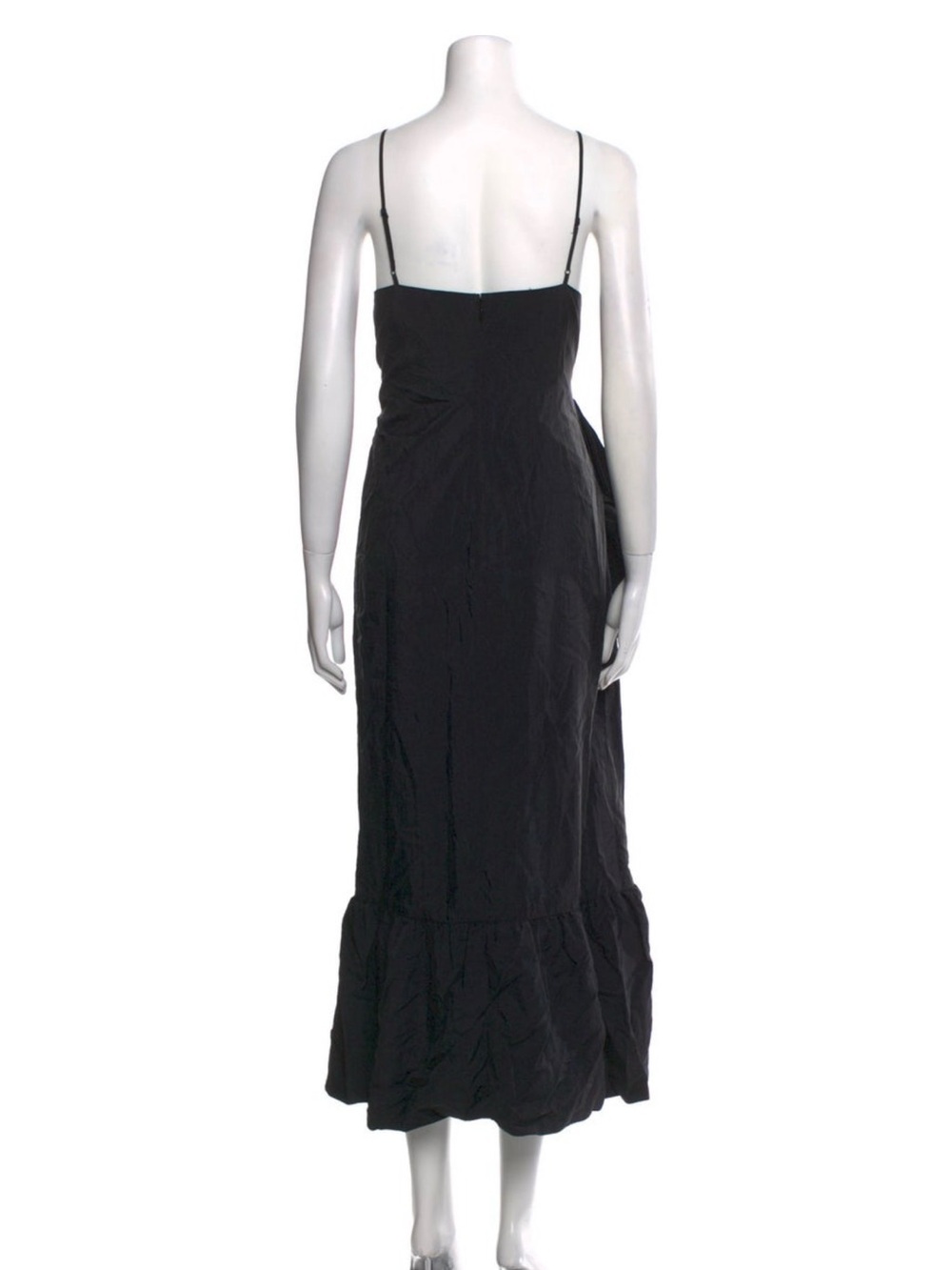cinq a sept Black Halter Maxi Dress with Ruffle Detail - Picture 2 of 4